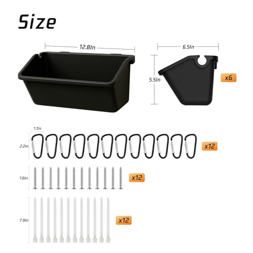 6-Pack 5 Qt Hanging Goat Feeders and Mineral Troughs for Fences - color: 6 Pack