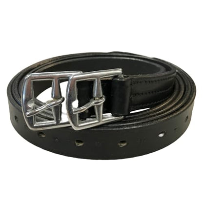 Soft Leather Stirrup Leathers with Stainless Steel Hardware, These 1" Wide Leathers Come with a One-Year Warranty.-Pair - color: Black, size: 60" (Extra Long)