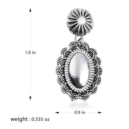 Montana West Rustic Couture's Western Concho Dangle Drop Earrings for Women - color: A-Silver