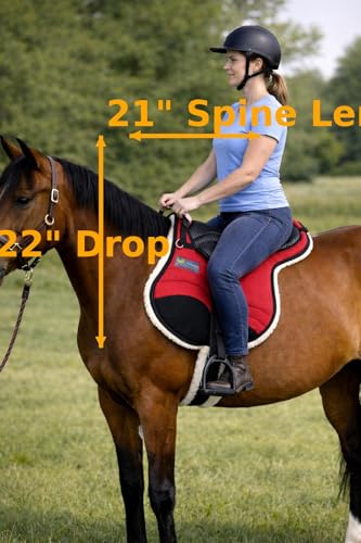 CHALLENGER Horse English Western Trail Fleece Padded Adjustable Bareback Saddle Pad 39TS05 - color: Red