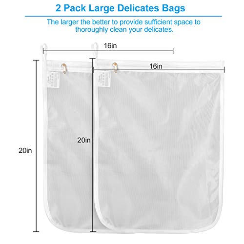 GOGOODA 2 Pack Delicates Laundry Bags, Fine Mesh Wash Bag with Hanging Loop - size: 2 Set(2 Large)