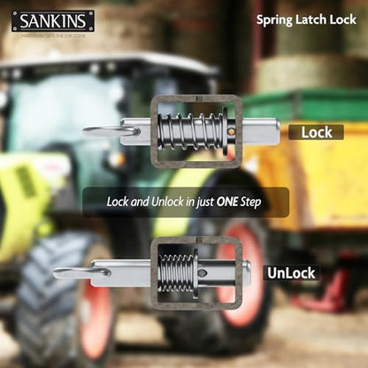 3-1/2'' Trailer Gate Latch, Weld-On Spring Latch Lock, Heavy-Duty Trailer Latch with Plain Tube, Spring Loaded Latch for Utility Trailer Gate, Pack of 2 - size: 3.5inch