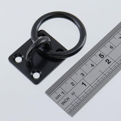 4Pcs 5mm 304 Stainless Steel Square Pad Horse Tie Rings - size: 5mm