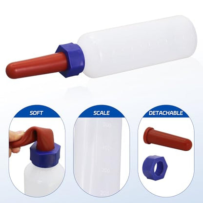 2 Pack Calf Nursing Bottle 500ml, Livestock Feeding Bottle for Orphaned - size: 500ml