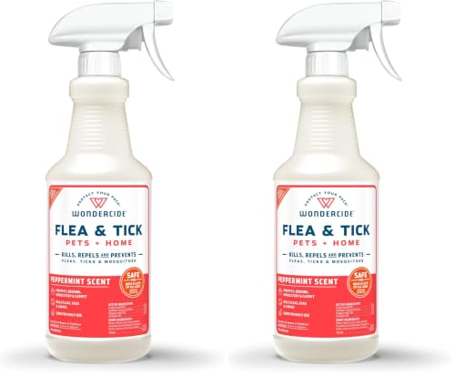 Wondercide Peppermint Flea & Tick Spray for Pets Plus Home with Natural Essential Oils 16 fl. oz. (Pack of 2) - color: Peppermint, size: 16 OZ (Pack of 2)