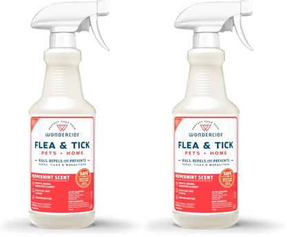 Wondercide Peppermint Flea & Tick Spray for Pets Plus Home with Natural Essential Oils 16 fl. oz. (Pack of 2) - color: Peppermint, size: 16 OZ (Pack of 2)