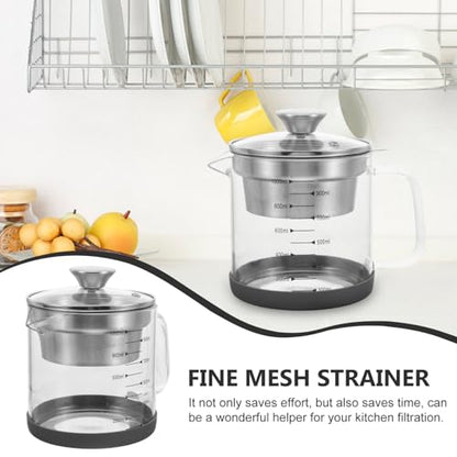Alipis Soy Milk Filter Pot Fine Mesh Strainer Pitcher with Scale Tea Strainer Jug for Kitchen Juice Soup and Soybean Milk 1.5L Capacity 7.48 X 6.29 X 4.72 in 1 Pot