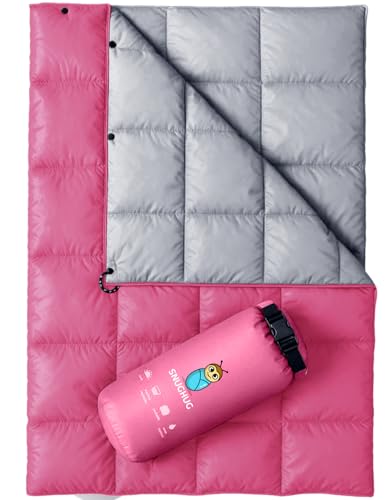 Puffy Blanket for Cold Weather - Down Camping Blanket with Sustainable Insulation, Lightweight & Warm Outdoor Camping Quilt, Water-Resistant, Compact & Packable