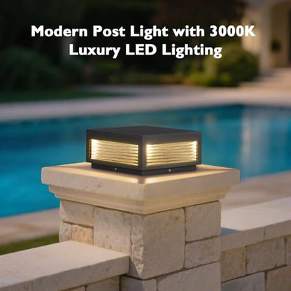 Glass Post Lights Hard Wired, IP54 Waterproof Pillar Lights - size: 11.8"L×11.8"W×5.5"H