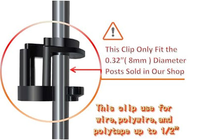 Electric Fence Posts Snap in Holding Post Insulators for Rod Diameter 0.32 inch (8mm), PK30 - style: 30 Clips