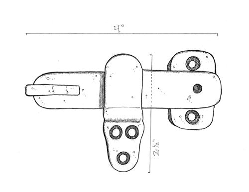 Brass Valley - 4" Black Flip Latch - Solid Cast Brass