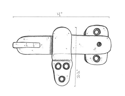 Brass Valley - 4" Black Flip Latch - Solid Cast Brass