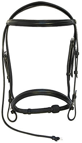 Henri de Rivel Pro Padded Dressage Bridle with Web Reins - color: Black, size: Cob