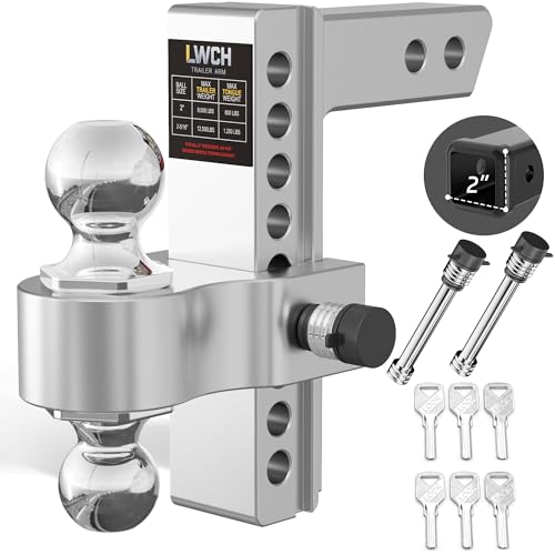 Adjustable Trailer Hitch for 2 Inch Receiver, 8 Inch Drop/Rise
