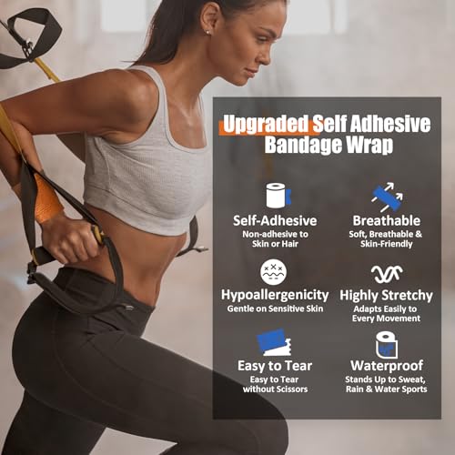 Self Adhesive Bandage Wrap, 2 Inch Elastic Cohesive Athletic Wrap Vet Wrap - color: Multi-colored