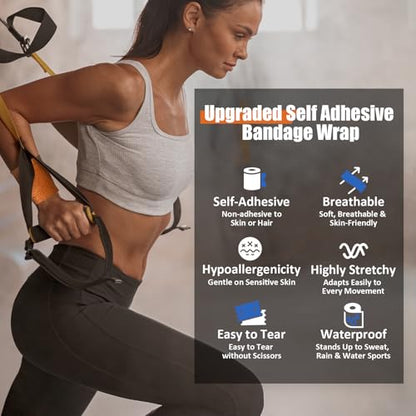 Self Adhesive Bandage Wrap, 2 Inch Elastic Cohesive Athletic Wrap Vet Wrap - color: Multi-colored