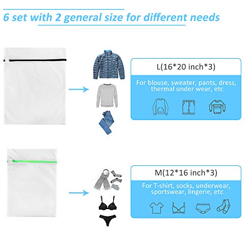 GOGOODA Mesh Laundry Bags for Delicates Durable Protective Wash Bags - size: 3L,3M