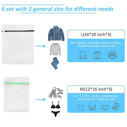 GOGOODA Mesh Laundry Bags for Delicates Durable Protective Wash Bags - size: 3L,3M