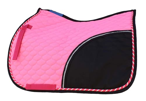 Horse English All-Purpose Contoured Quilted Cotton Saddle Pad Pink 72F04
