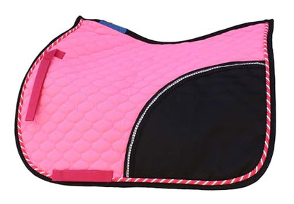 Horse English All-Purpose Contoured Quilted Cotton Saddle Pad Pink 72F04