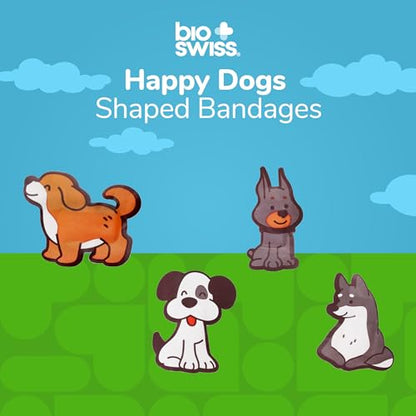 BioSwiss Bandages, Dog Shaped Self Adhesive Bandage Set, Latex Free, Sterile Wound Care, 24 Count - size: 24-Count Box, style: Dogs