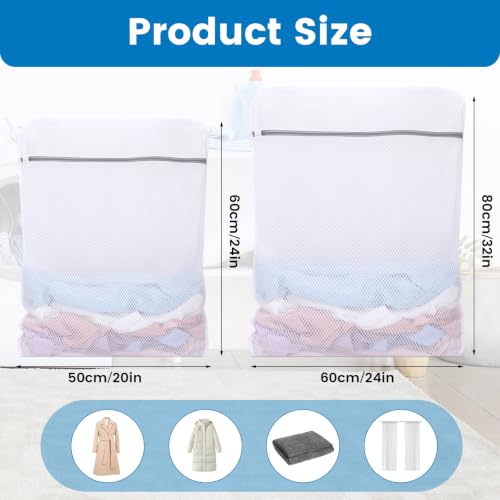 Dntorx 2 Pack X-Large + XX-Large Mesh Laundry Bags for Delicates, White - size: X-Large + XX-Large