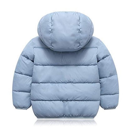 Happy Cherry Boys Girls Winter Thick Jacket Warm Fleece Fur Lining Zipper Hooded Windproof Coat Outwear for 1-7 Years - color: Grey, size: 4-5T