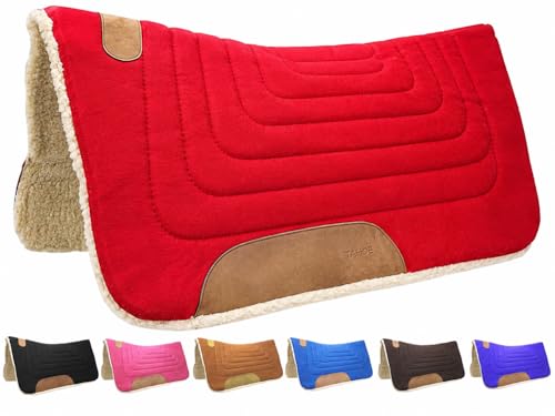 Tahoe Tack Contoured Canvas Western Saddle Pad Available in Mini Pony and Horse Sizing - color: Red