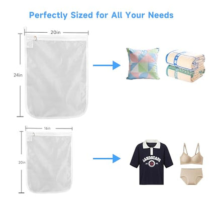 GOGOODA 4 Pack Delicates Laundry Bags, Fine Mesh Wash Bag with Hanging Loop - size: 2 Medium, 2 Large