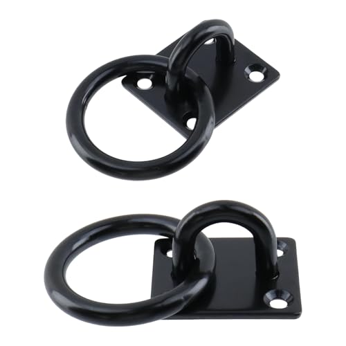 4Pcs 6mm 304 Stainless Steel Square Pad Horse Tie Rings - size: 6mm