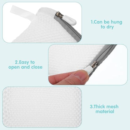 5 Pcs Small Mesh Laundry Bag Mini Lingerie Bags 5.5 x 4.7 Inch for Washing Delicates With Zipper for Socks, Bra, Underwear, Travel Clothing Storage