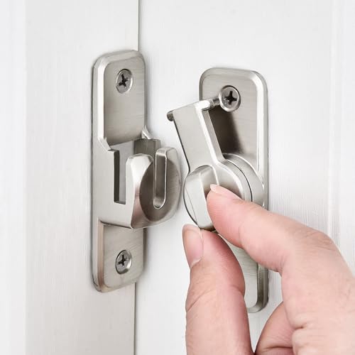 Silvery 90/180 Degree Flip Latch,Zinc Alloy Barn Door Latch - color: Silvery