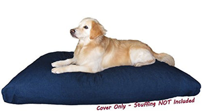 Dogbed4less DIY Durable Blue Denim Pet Bed External Duvet Cover and Waterproof Internal Case for 55"X37"X4" XXL Dog Bed - Replacement Covers only - size: 55"X37"X4" XXL