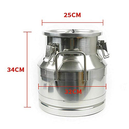 20L/5.25Gal Milk Cans-Stainless Steel Milk Transport Barrels Pail Milk Bucket Jug Oil Barrel Wine Barrel Canister Silicone Seal Barrels - size: 20L