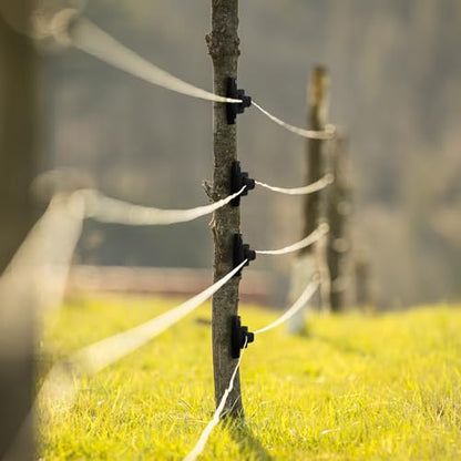 Pushglossy 50 Pcs Electric Wire Fence Insulators Wood Post Claw, Black - color: Black
