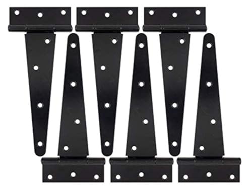 T-Strap Shed Hinge Gate Strap Heavy Duty Hinge Door Barn Gates Hinges(6, 8 inch) - size: 8 Inch