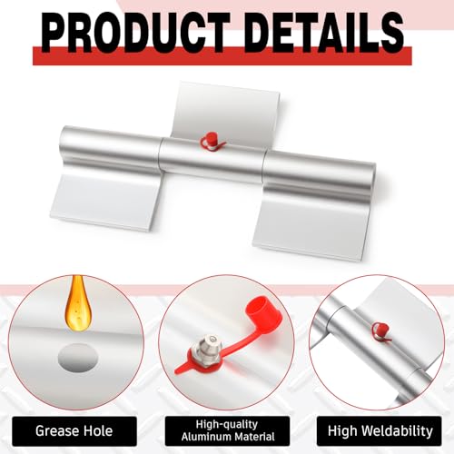 Zonon 6 Pcs 4 Pcs 9" Aluminum Greaseable Weld on Door Hinges Ramp Gate