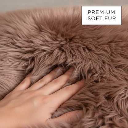 Premium Genuine Sheepskin Rug 2' x 6' Long Fur Soft & Natural Bedside Area Rug, Tan, Double Pelt - color: Tan, size: 2' x 6' (Natural)