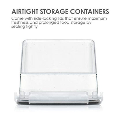 Vtopmart 3.6L Food Storage Containers, 4 PCS, Black | Airtight Seal, BPA Free, Food Grade Material, Dishwasher Safe (Not Lids), 4 Measuring Cups, 24 Labels - color: Black, size: 3.6L