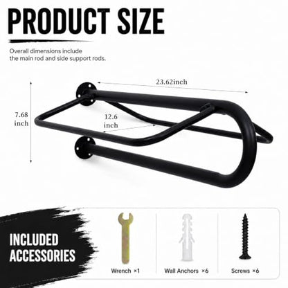 6 Pack Wall Mounted Saddle Racks with Pad Bar, Heavy Duty Saddle Pad Rack