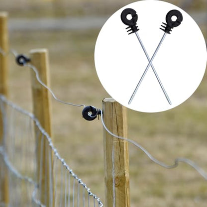 10Pcs Long Electric Fence Wood Post Insulator Screw-in Insulator | Long Arm Wood Post Insulator Fence Post Insulator Wire Insulators for Tape Rope Electric Fence Wire Wood Post Garden