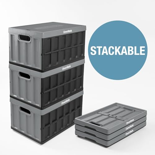 CleverMade Collapsible Storage Bins With Lids, 62L 3 Pack, 100 lb, Ocean - color: Ocean, size: 62L - 3 Pack