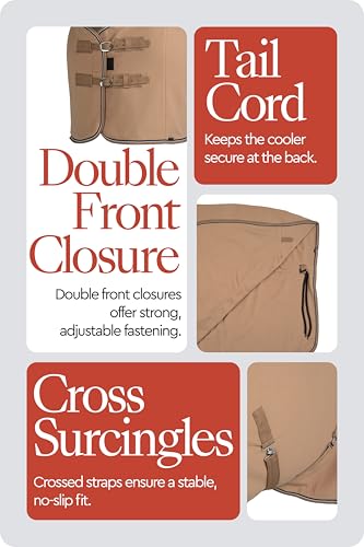 HORZE Kiel Fleece Cooler - Tan - 78 in - color: Tan, size: 78 in
