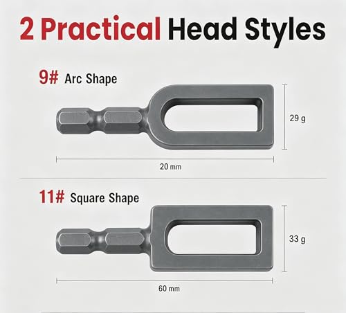 2 Pcs Wire Twister Tool for Drill, Iron Wire Twister/Knotter with 1/4" Hex Shank, Professional Wire Twisting Tool for Fencing, Rebar Tying, and Construction