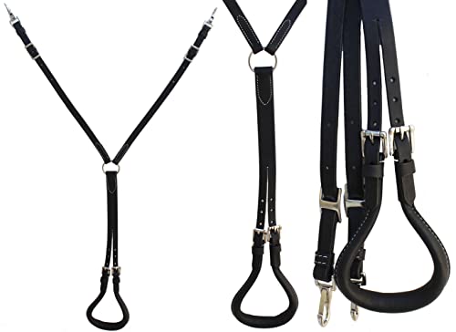 Horse Challenger Western Working Tack Black Leather Double Strap Crupper 975BK7000