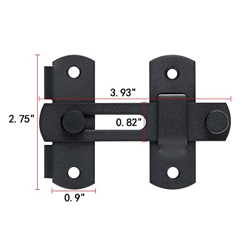 4 Packs Matte Black Stainless Steel Barn Door Latch flip Door Latch - color: Matte Black