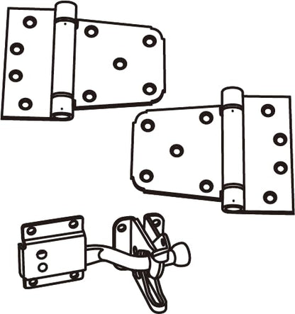 National Hardware Self-Closing Gate Kit, Hinges and Latch, Steel, Black - size: 0