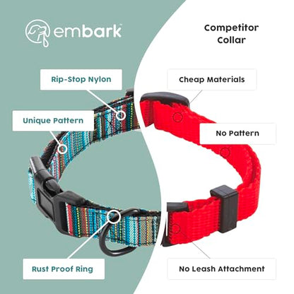 Embark Dog Collar - Adjustable Heavy Duty Outdoor Pet Training Collar - color: Boho, size: Medium