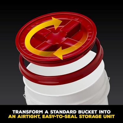 Gamma2 Seal Lid | For Utility Buckets | Fits 3.5-7 Gallon Buckets | Red/White/Blue | Pack of 3 - size: Fits 3.5-7 gal (Pack of 3)