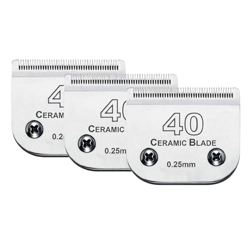 3PCS 40 Blades Dog Grooming Blades Compatible with Andis/Wahl Dog Clipper - color: 3pack #40